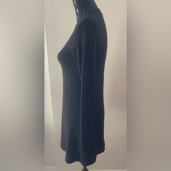 Topshop Black Ribbed Knit Sweater Dress Size 6 - Picture 4 of 11